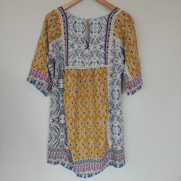 Sundance Yellow and Blue Patterned Mini Dress - Picture 5 of 8